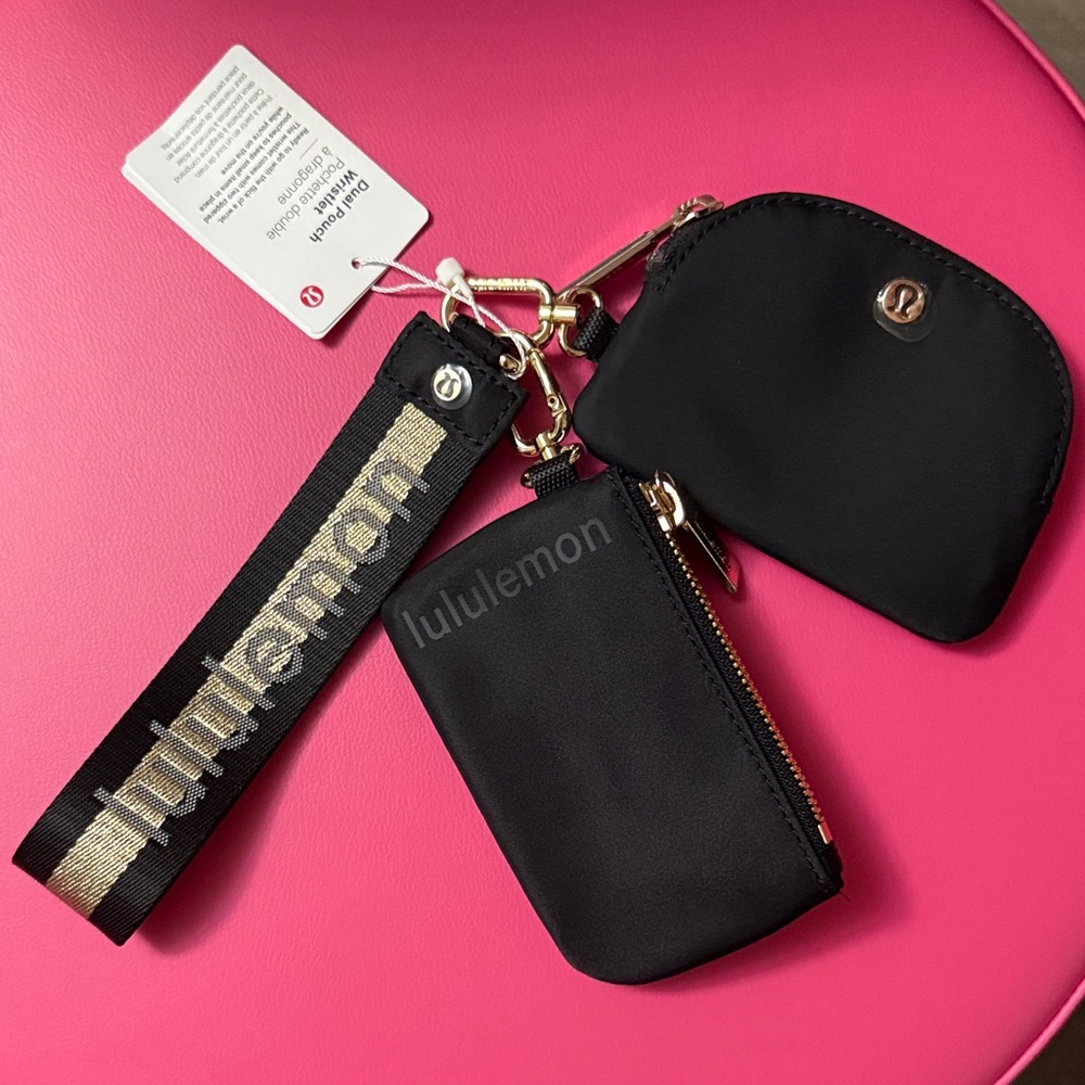 Lululemon Black and Gold Key & Card Holder Set